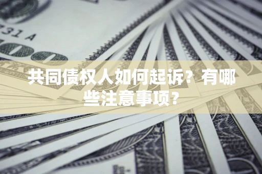 北京共同债权人如何起诉？有哪些注意事项？